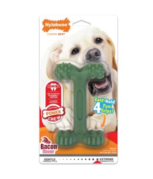 Power Chew Easy-Hold Dental Chew Dog Toy – Bacon Flavor